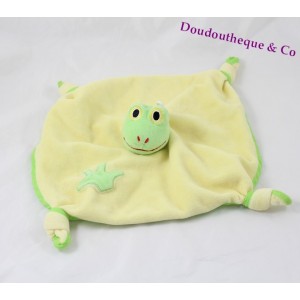 Doudou plat grenouille GIPSY marionnette grosses pattes 27x27cm 