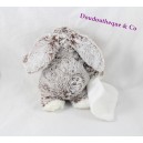 Doudou mouchoir lapin BABY NAT' Les Flocons gris BN664 21 cm