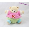 Doudou ball bear KALOO Sporty tee shirt pink green 17 cm