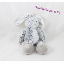 Historia de Doudou conejo de pelo blanco oso gris moteado de 25 cm