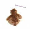 Doudou ours BABY NAT' marron brun mouchoir blanc 18 cm