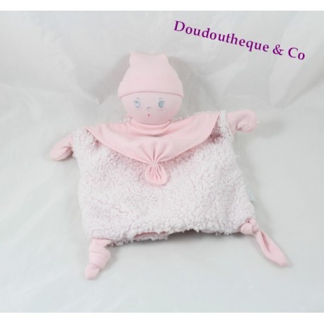 Doudou marionnette poupée COROLLE rose poupée chiffon 26 cm