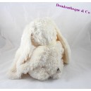 Peluche coniglio bianco crema BUKOWSKI nodo collo di circa 40 cm