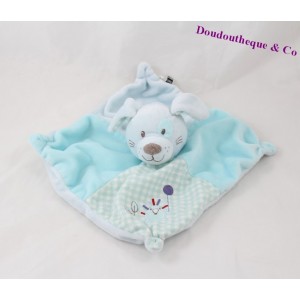 Doudou plat Chien Tex carrefour bleu