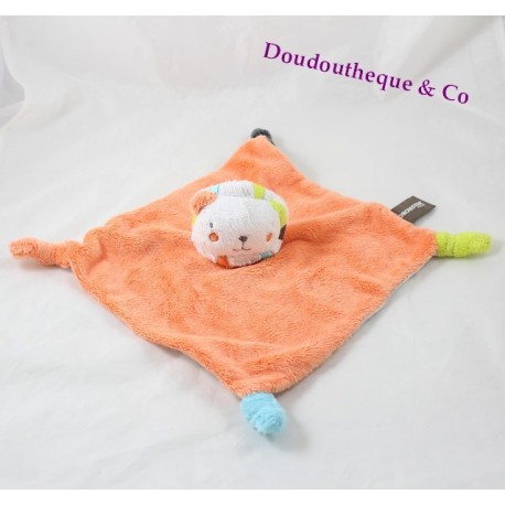ORCHESTRA orange flat knit baby blanket 4 knots 25 cm