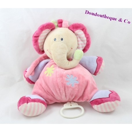 Peluche Elephant NATTOU gris orange bleu Bubbles 17 cm grelot Peluche Elephant NATTOU gris orange bleu Bubbles 17 cm grelot