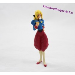 Figurine manga Japanese blonde woman captain army holding red blue 12 cm