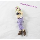 Figurine manga Japanese blonde woman purple overalls 11 cm