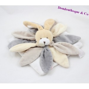 Doudou flat rabbit CUDDLY TOY AND COMPANY Collector taupe and beige petal DC2792 21 cm