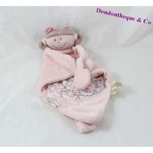 Doudou NOUKIE flache Puppe Kali, Nina und Kenza Blumen rosa Dreieck 27 cm