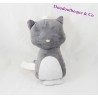 Musical cuddly toy cat OBAIBI reversible gray white 23 cm