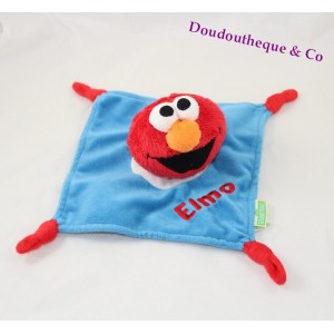 Flaches Kuscheltier Elmo SESAMSTRAAT blau rot 4 Knoten 20 cm