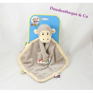 Doudou Plat Popi le singe NOUNOURS AJENA 33cm