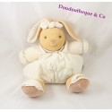 Doudou patapouf lapin KALOO collection pure motif feuille 22 cm assis