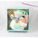 Cuddly cat comforter DOUDOU AND COMPANY peach mint petals collector