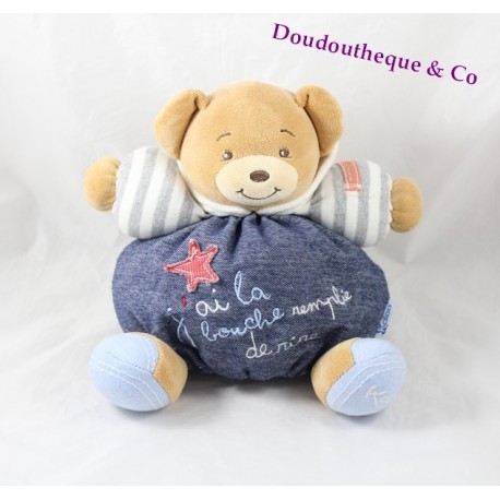 Doudou KALOO ourson p'tit mec Blue Denim ours boule 17 cm Doudou KALOO ourson p'tit mec Blue Denim ours boule 17 cm
