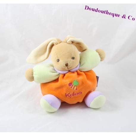 Doudou boule lapin KALOO abeille orange 18 cm