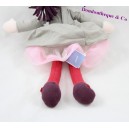 Bambola di panno tulle gonna vestito grigio rosa rosso di Nina JACADI 29cm