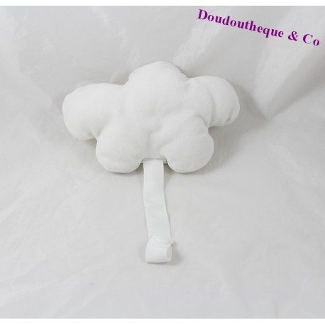 Doudou nuage BABY BOUM attache sucette blanc 13 cm