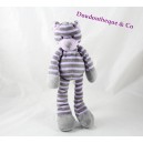 Doudou tigre gato MAX & SAX rayas gris púrpura Carrefour 32 cm