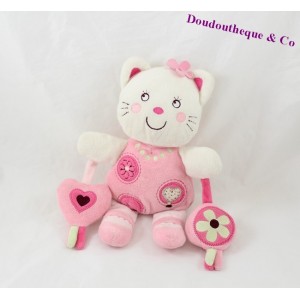Doudou chat NICOTOY rose 24cm