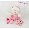 Doudou chat NICOTOY rose 24cm