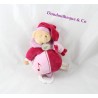 Peluche musicale ours BABY NAT' rose mauve 22 cm