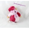 Peluche musicale ours BABY NAT' rose mauve 22 cm