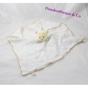 Doudou plat Nouky ours NOUKIE'S lange mouchoir beige 36 cm