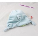 Doudou plat Garçon Doum Chenille KATHERINE ROUMANOFF Dim Dam Doum Les Petits Doudous bleu vert pétales