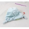 Doudou plat Garçon Doum Chenille KATHERINE ROUMANOFF Dim Dam Doum Les Petits Doudous bleu vert pétales