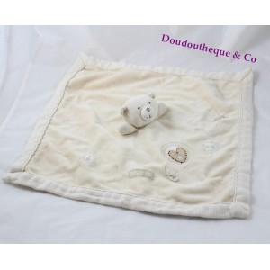 Doudou plat Girafe NATURES PUREST rond beige marron 54 cm