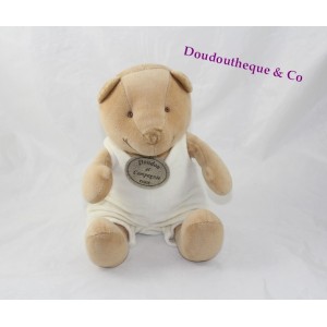 Doudou Ours Marron Beige Habit Salopette Crème Doudou Et Compagnie 