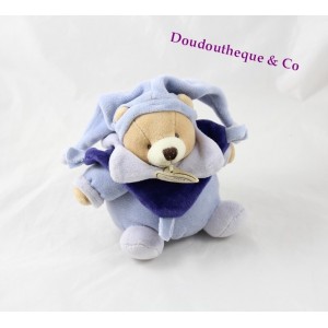 Doudou Ours boule DOUDOU ET COMPAGNIE bleu 13 cm  	