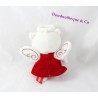 Doudou chat ORCHESTRA ange robe rouge papier bruissant 17 cm