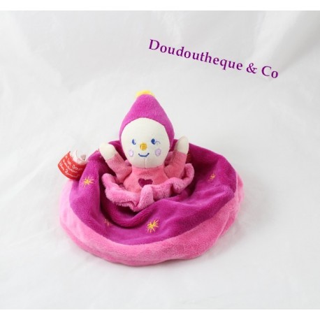 Doudou plat fée princesse rose violette Dim Dam Doum Moulin Roty Doudou plat fée princesse rose violette Dim Dam Doum Moulin Roty