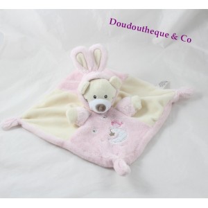 Bär flach Doudou AUCHAN getarnt als 35 cm rosa Beige Bunny
