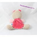 Doudou flat bear BARLEY SUGAR estrellas rosas bordadas 20 cm