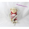 Peluche Popi singe AJENA 23 cm salopette rouge