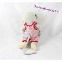 Peluche Popi singe AJENA 23 cm salopette rouge