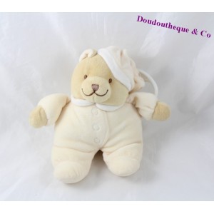 Doudou musical ours NOUKIE'S beige bonnet 20 cm