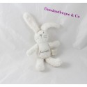 JACADI white brown embroidered rabbit cuddly toy 22 cm