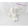 JACADI white brown embroidered rabbit cuddly toy 22 cm