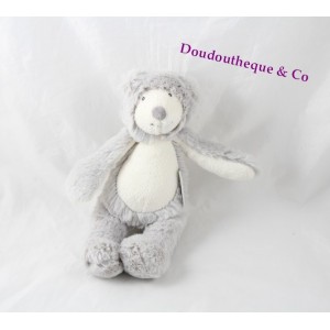 Oso de peluche sonajero MOULIN ROTY banda albahaca gris 22 cm