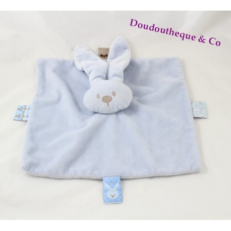 Doudou flachen Kaninchen NATTOU Lapidou himmelblau Quadrat 25 cm Doudou flachen Kaninchen NATTOU Lapidou himmelblau Quadrat 25 cm