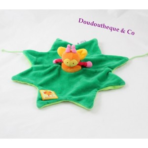 Doudou flach Biene MOULIN ROTY Louna Grünes Blatt Stern 30 cm