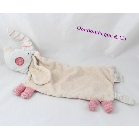 Doudou plat chien MOULIN ROTY Koko la lune beige rouge 36 cm