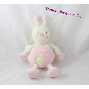 Peluche Chat SAUTHON rose et violet 28 cm