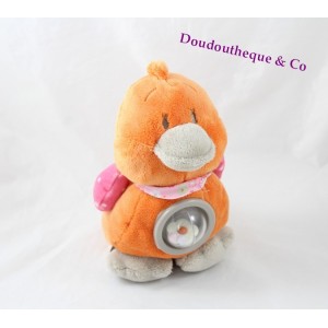 Doudou Ours Plat Orange Et Rayé Multicolore Noukie's 