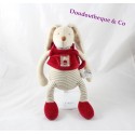 Peluche musicale lapin MOULIN ROTY Linvosges rouge rayures 29 cm